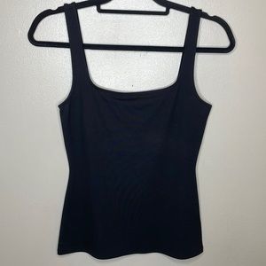 Express Body Contour Square Neck Black Tank